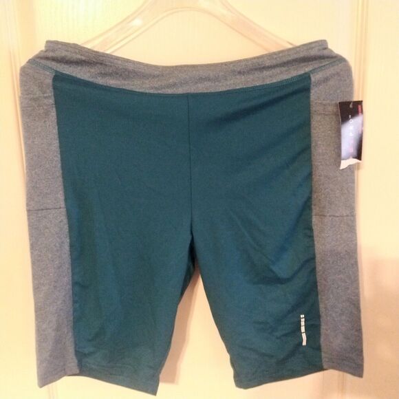New PBX PRO Shorts Women's L Lg Large Hybrid Nylon Performance Green/Gray - Picture 3 of 9